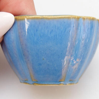 Ceramic bonsai bowl 4.5 x 4.5 x 3 cm, color blue - 2