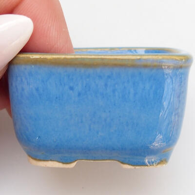 Ceramic bonsai bowl 4.5 x 3.5 x 2.5 cm, color blue - 2