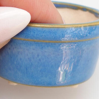 Ceramic bonsai bowl 3.5 x 3.5 x 2.5 cm, color blue - 2