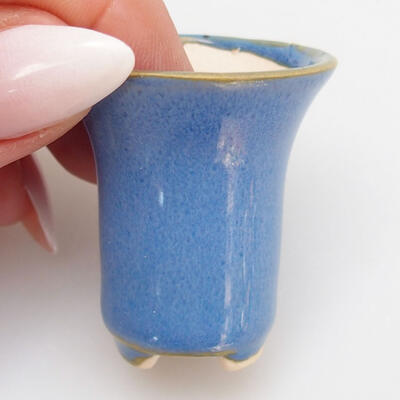 Ceramic bonsai bowl 3 x 3 x 3.5 cm, color blue - 2