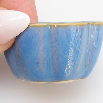 Ceramic bonsai bowl 4 x 4 x 2 cm, color blue - 2
