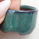 Ceramic bonsai bowl 3.5 x 3.5 x 2 cm, color green - 2/3
