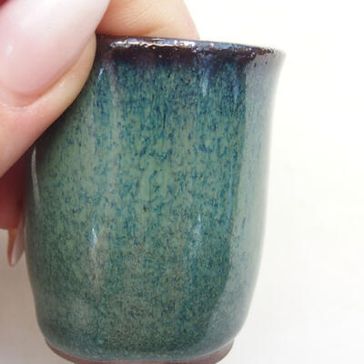 Ceramic bonsai bowl 4 x 4 x 4.5 cm, color green - 2
