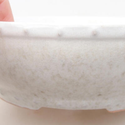 Ceramic bonsai bowl 17 x 17 x 4.5 cm, white color - 2