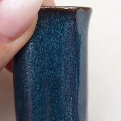 Ceramic bonsai bowl 3 x 3 x 5 cm, color blue - 2