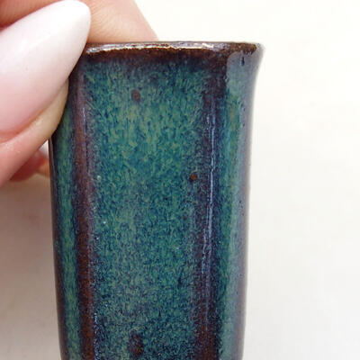 Ceramic bonsai bowl 3 x 3 x 5 cm, color blue - 2