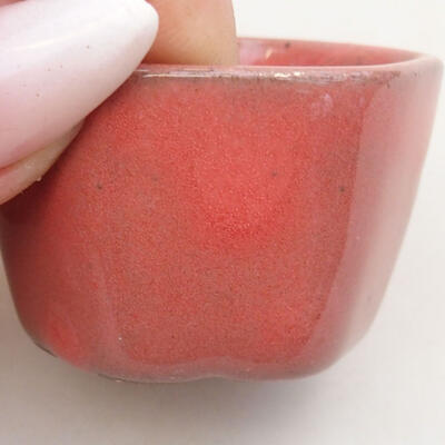 Ceramic bonsai bowl 4.5 x 4 x 3 cm, color red - 2