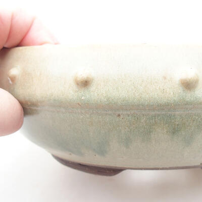 Ceramic bonsai bowl 18.5 x 18.5 x 6.5 cm, color green - 2