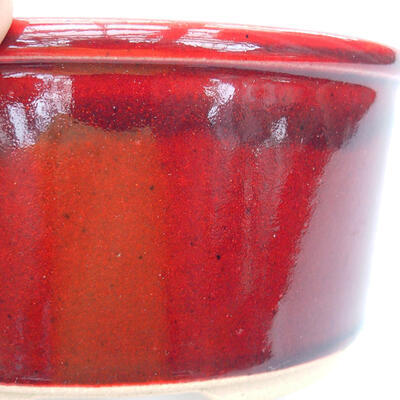 Ceramic bonsai bowl 13 x 13 x 6.5 cm, color red - 2
