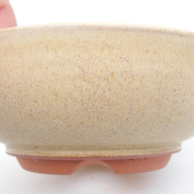 Ceramic bonsai bowl 12 x 12 x 5 cm, color beige - 2