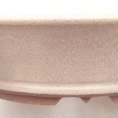 Ceramic bonsai bowl 20.5 x 20.5 x 5.5 cm, beige color - 2
