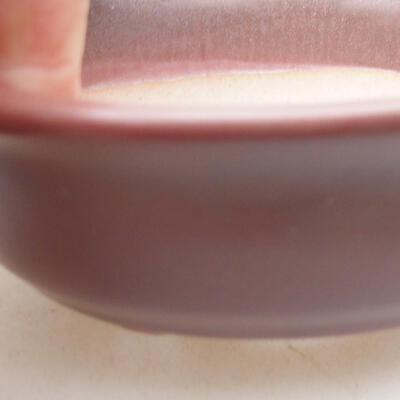 Ceramic bonsai bowl 10 x 8.5 x 4 cm, burgundy color - 2