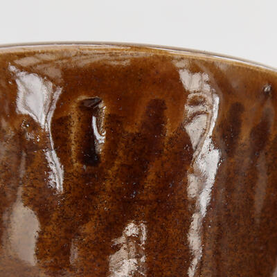 Ceramic bonsai bowl 10.5 x 10.5 x 9.5 cm, color brown - 2