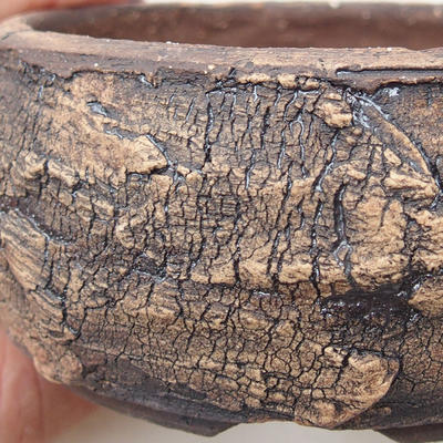 Ceramic bonsai bowl 9 x 9 x 4 cm, color cracked - 2