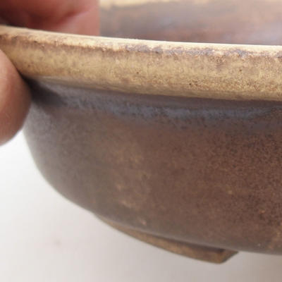Ceramic bonsai bowl 24.5 x 21.5 x 5 cm, brown color - 2