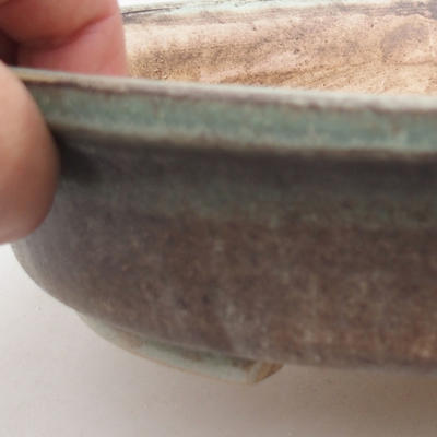 Ceramic bonsai bowl 24.5 x 21.5 x 5 cm, color green - 2