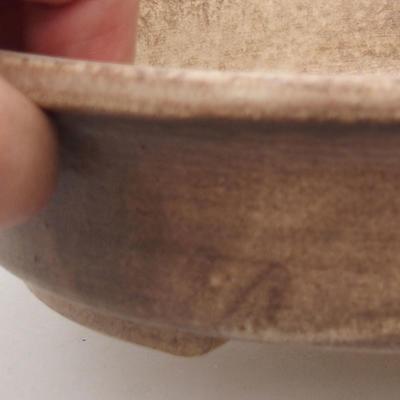 Ceramic bonsai bowl 24.5 x 21.5 x 5 cm, beige color - 2