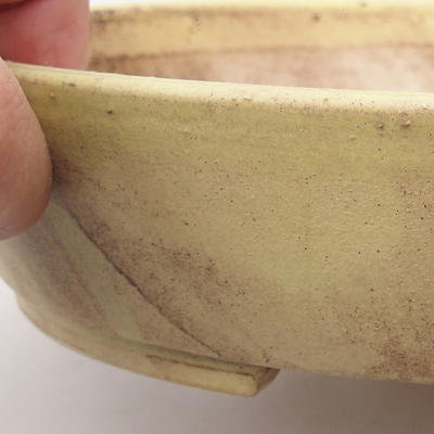 Ceramic bonsai bowl 22.5 x 19.5 x 5 cm, yellow color - 2
