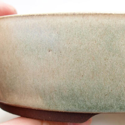 Ceramic bonsai bowl 15.5 x 15.5 x 5 cm, beige color - 2