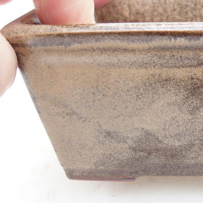 Ceramic bonsai bowl 11 x 9 x 5.5 cm, brown color - 2