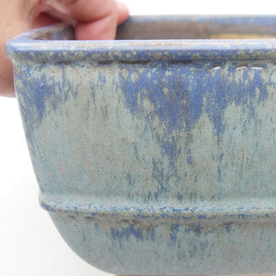 Ceramic bonsai bowl 15.5 x 15.5 x 9 cm, color blue - 2