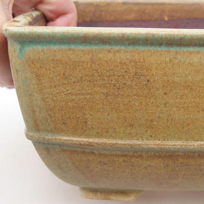 Ceramic bonsai bowl 15.5 x 15.5 x 9 cm, color green - 2