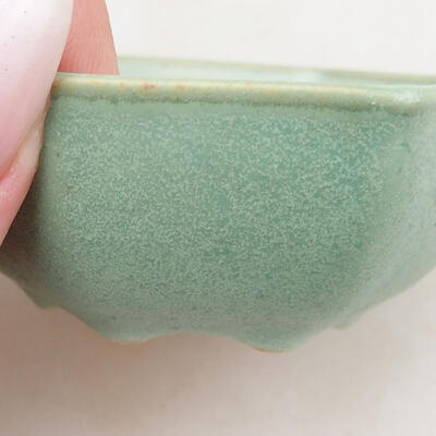 Ceramic bonsai bowl 7 x 6 x 3 cm, color green - 2