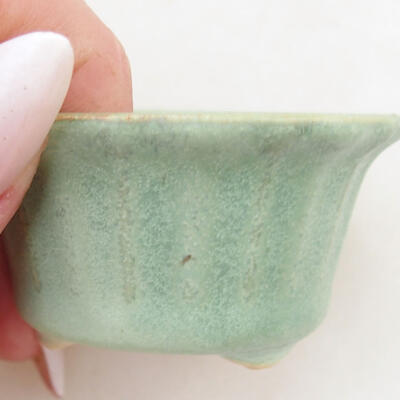 Ceramic bonsai bowl 5 x 5 x 3 cm, color green - 2
