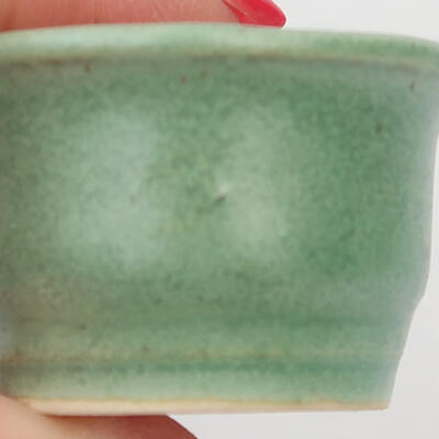 Ceramic bonsai bowl 4 x 4 x 2.5 cm, color green - 2