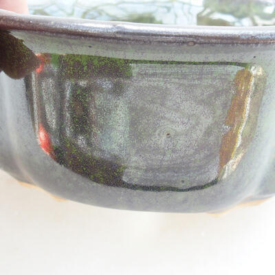 Ceramic bonsai bowl 13 x 11 x 5.5 cm, color green - 2