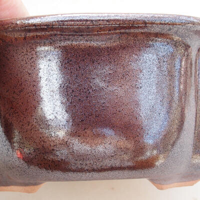 Ceramic bonsai bowl 13 x 11 x 5.5 cm, brown color - 2