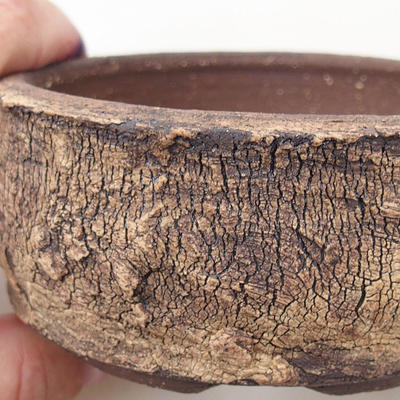 Ceramic bonsai bowl 9.5 x 9.5 x 4 cm, color cracked - 2