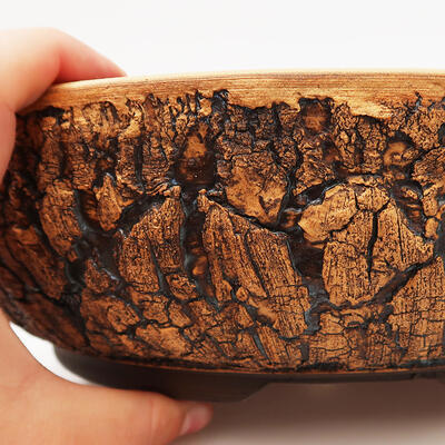 Ceramic bonsai bowl 28 x 28 x 8 cm, color cracked - 2