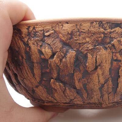 Ceramic bonsai bowl 18.5 x 18.5 x 7 cm, color cracked - 2