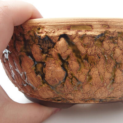 Ceramic bonsai bowl 19.5 x 19.5 x 7.5 cm, color cracked - 2