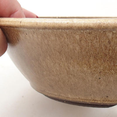 Ceramic bonsai bowl 18.5 x 18.5 x 5.5 cm, brown color - 2