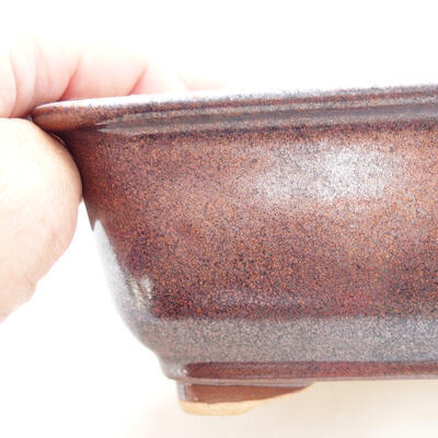 Ceramic bonsai bowl 13 x 10 x 5.5 cm, brown color - 2