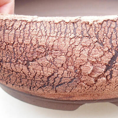 Ceramic bonsai bowl 19 x 19 x 6.5 cm, color cracked - 2