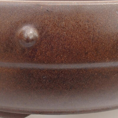 Ceramic bonsai bowl 19.5 x 19.5 x 6 cm, color brown - 2