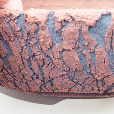 Ceramic bonsai bowl 20 x 20 x 6 cm, color cracked - 2
