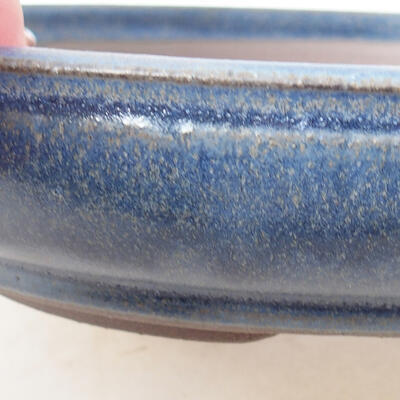 Ceramic bonsai bowl 16.5 x 16.5 x 3.5 cm, color blue - 2
