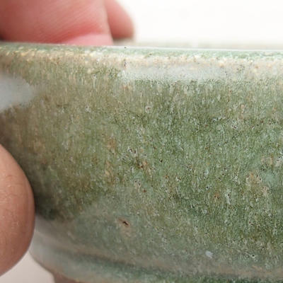 Ceramic bonsai bowl 10 x 10 x 3.5 cm, color green - 2
