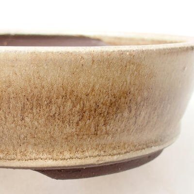 Ceramic bonsai bowl 14.5 x 14.5 x 4.5 cm, beige color - 2