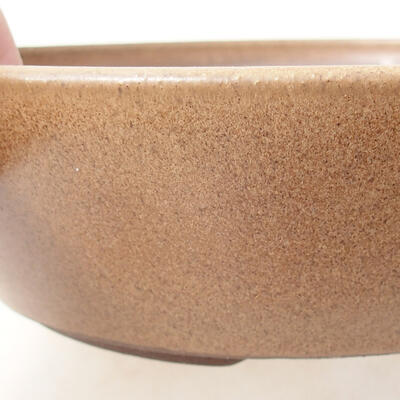 Ceramic bonsai bowl 18.5 x 18.5 x 5 cm, beige color - 2