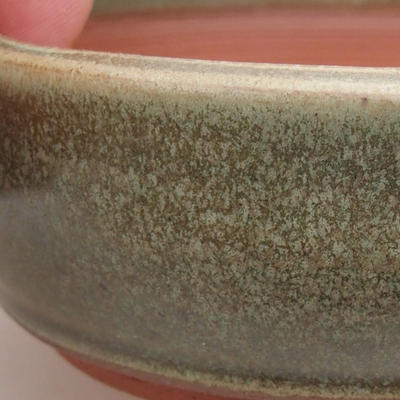 Ceramic bonsai bowl 9.5 x 9.5 x 3.5 cm, color green - 2