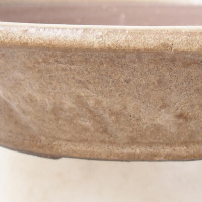 Ceramic bonsai bowl 23.5 x 23.5 x 5 cm, brown color - 2