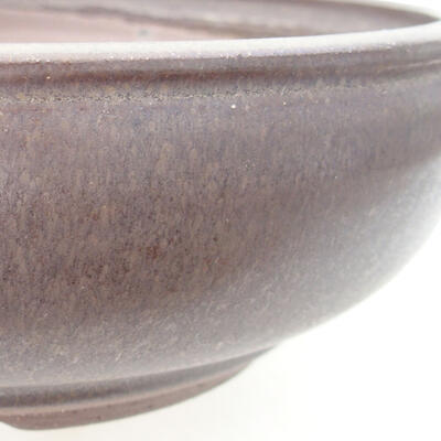 Ceramic bonsai bowl 21.5 x 21.5 x 6.5 cm, brown color - 2