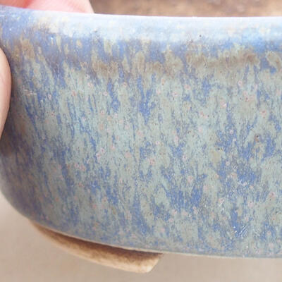 Ceramic bonsai bowl 9 x 7.5 x 3 cm, color blue - 2
