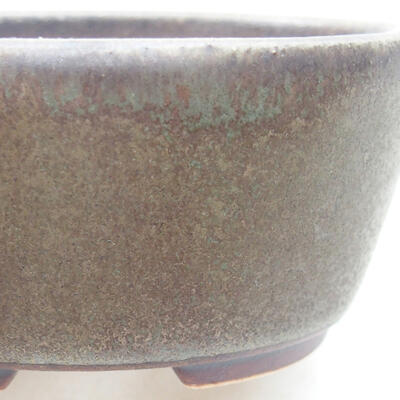 Ceramic bonsai bowl 7.5 x 6.5 x 3.5 cm, brown color - 2