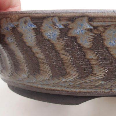 Ceramic bonsai bowl 18 x 18 x 5 cm, color blue - 2